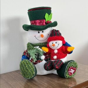 Avon Festive Snowman Duo with Red and Green Accents